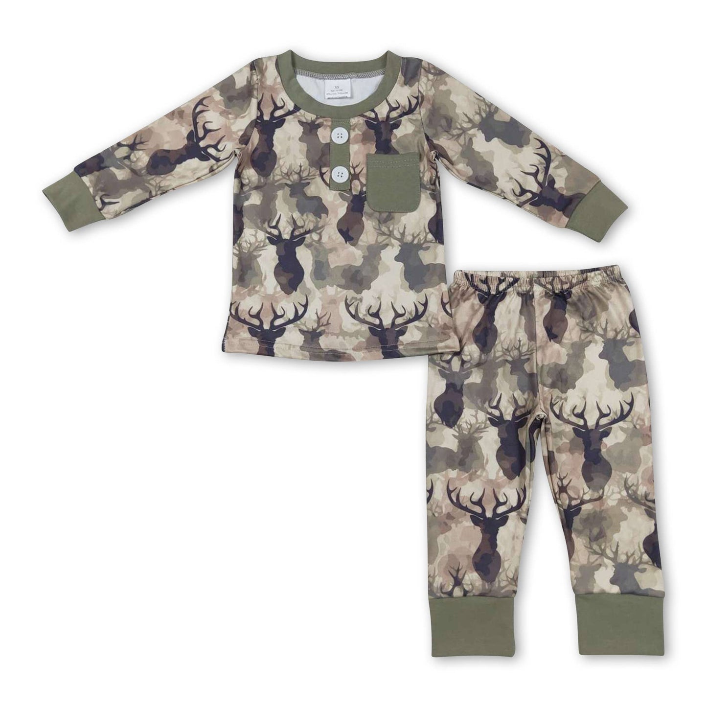 Deer Camo Long Sleeves Baby Boy Zipper Romper