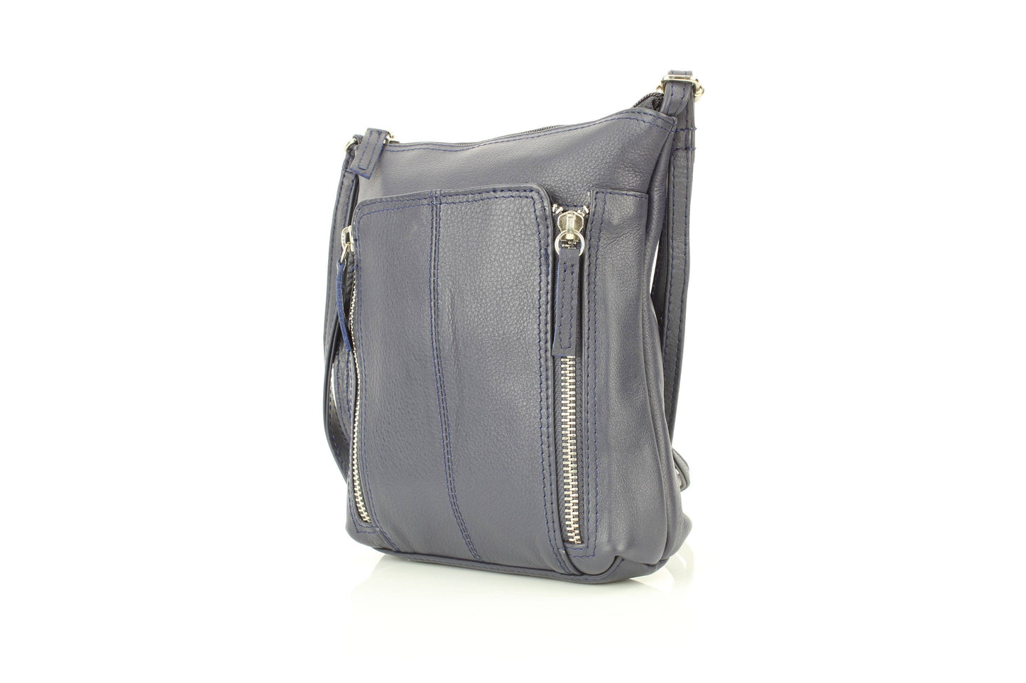 Anchorage Slim Leather Crossbody | Double Zip Detail RB 156