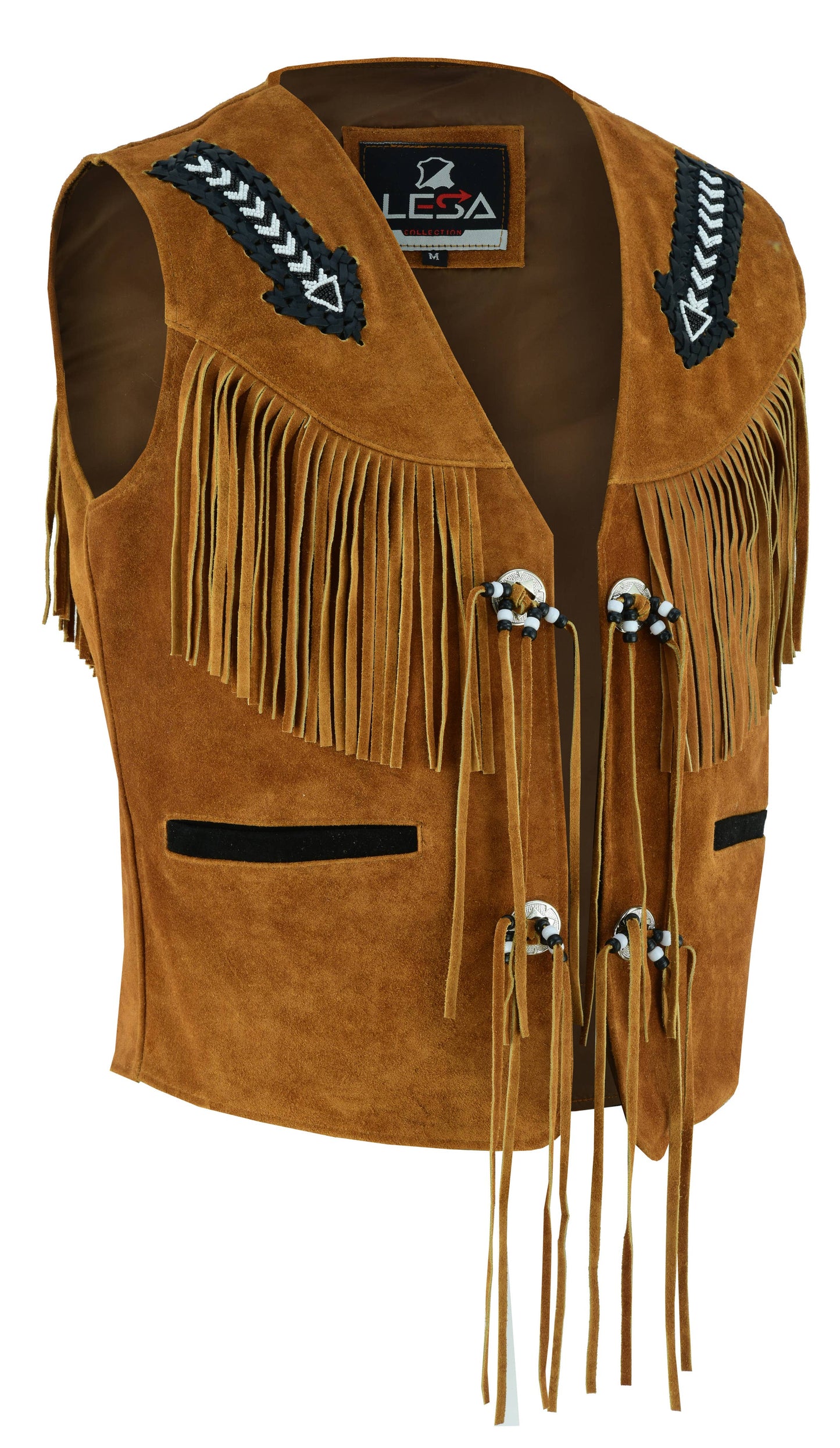Suede Leather Vest with Fringes