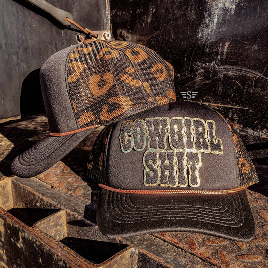 Cowgirl Shit Printed Mesh Leopard Magna Pony™ Trucker Cap