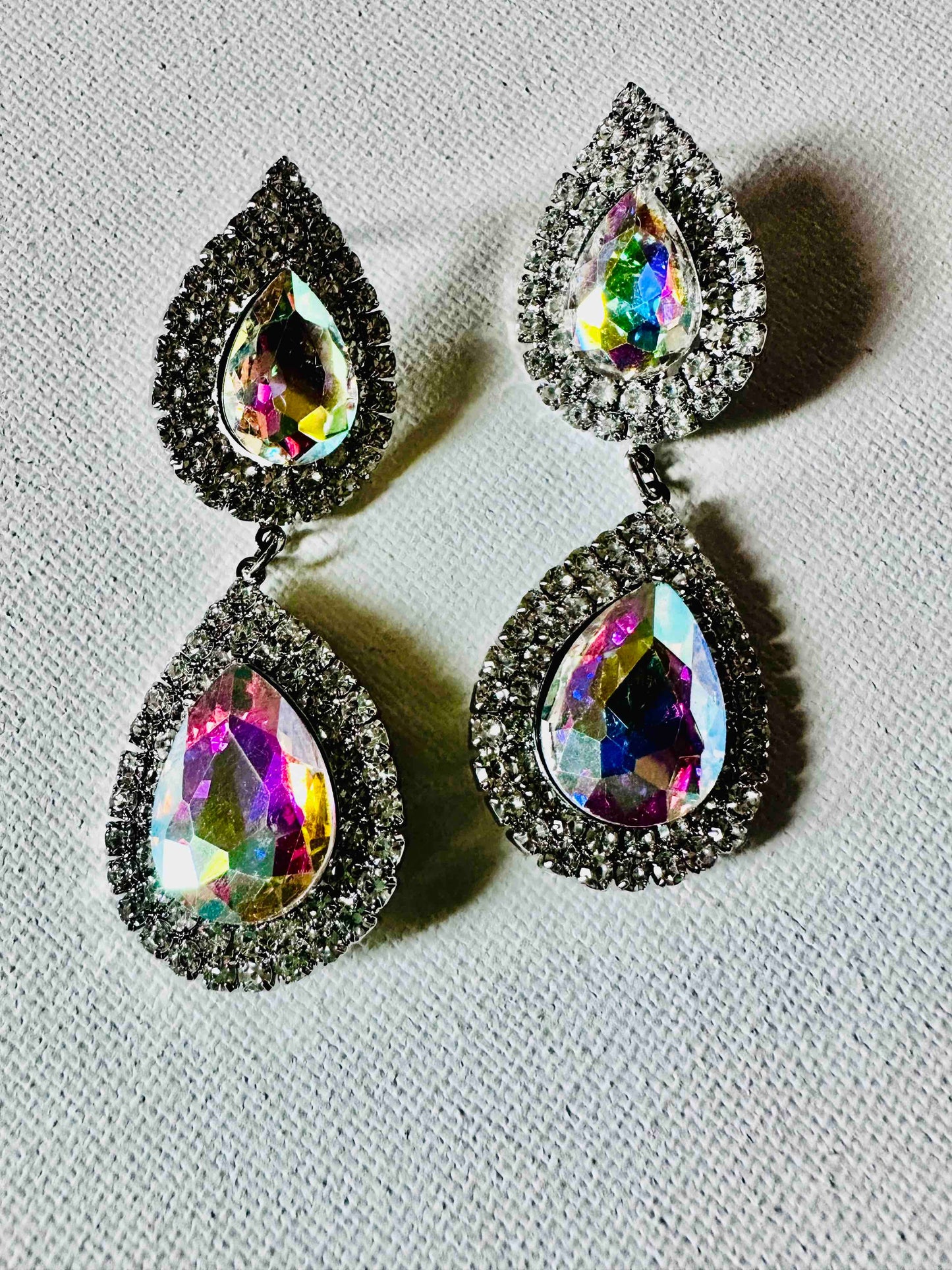 Teardrop Iridescent Dangle Earrings