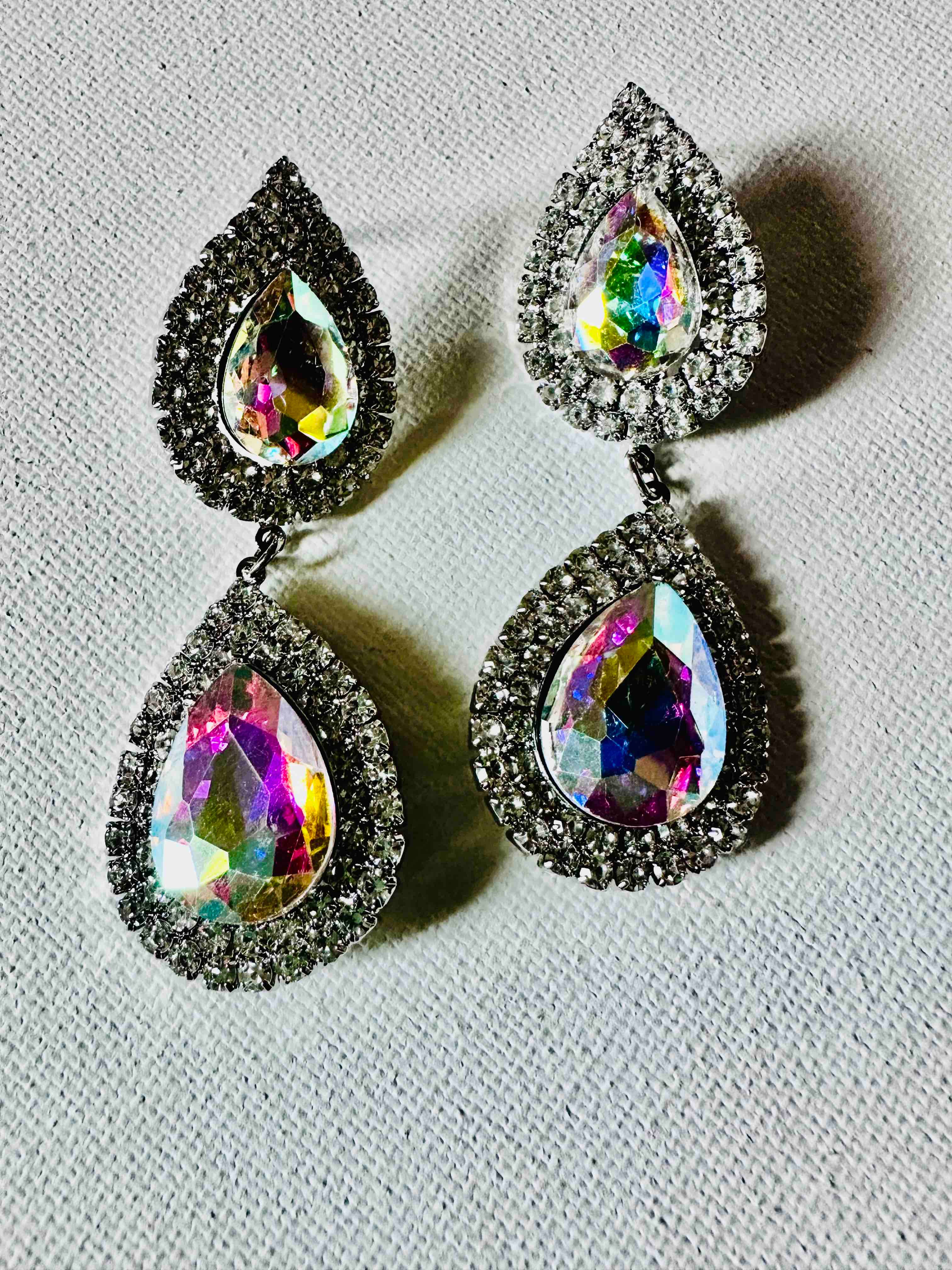 Teardrop Iridescent Dangle Earrings