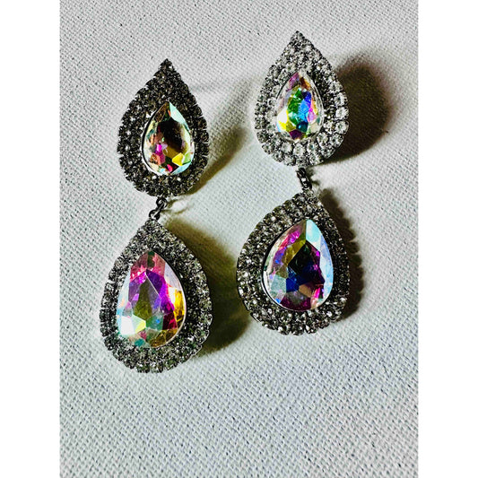 Teardrop Iridescent Dangle Earrings