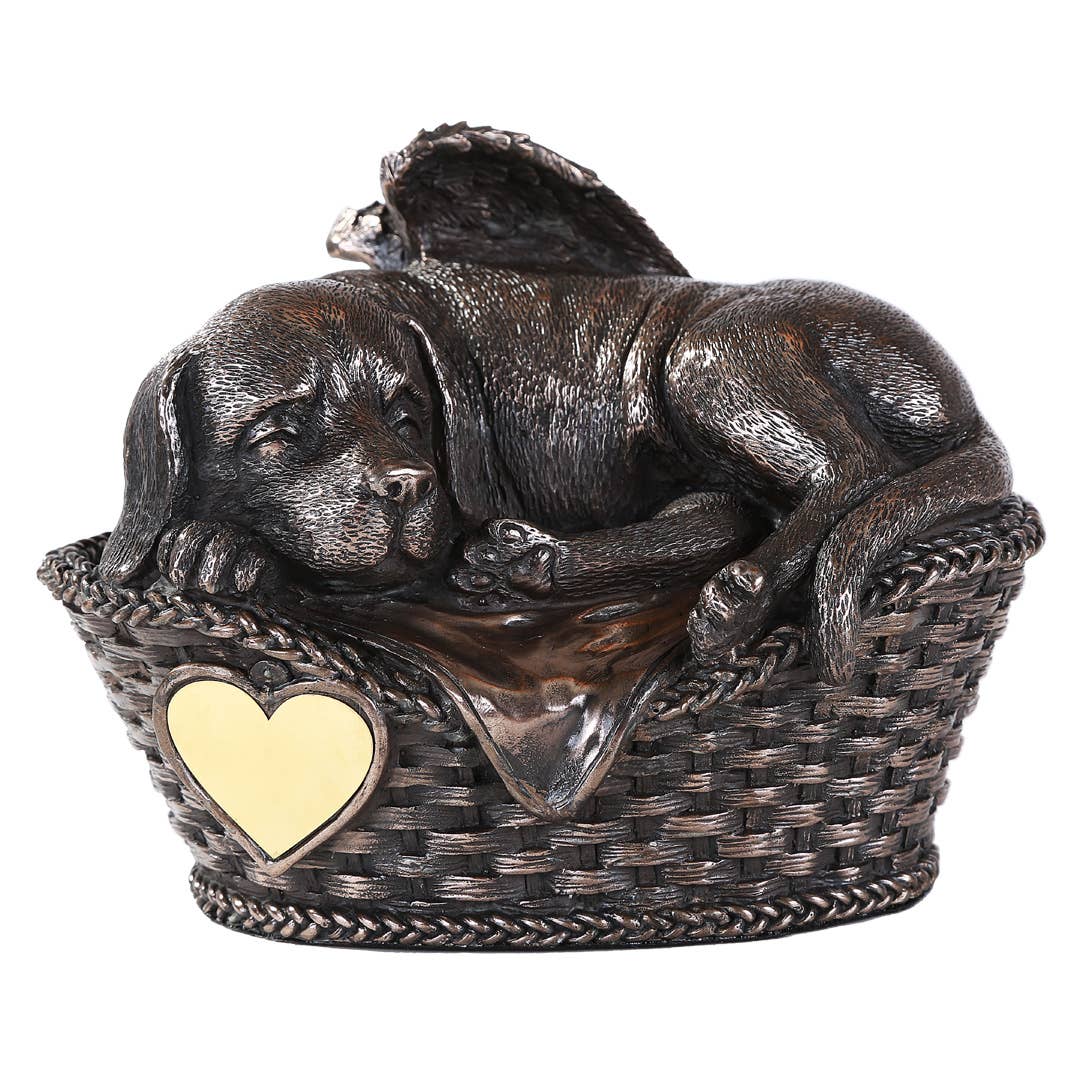 Resting Dog Urn with Engravable Plaque