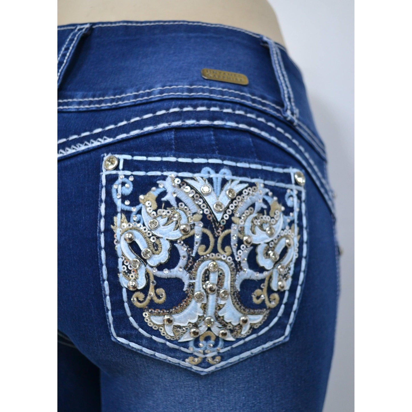 * Untamed Sapphire Clothing LLC - USC-F026 Sexy Maddie Vintage Butt Lifter Levante Cola Jeans