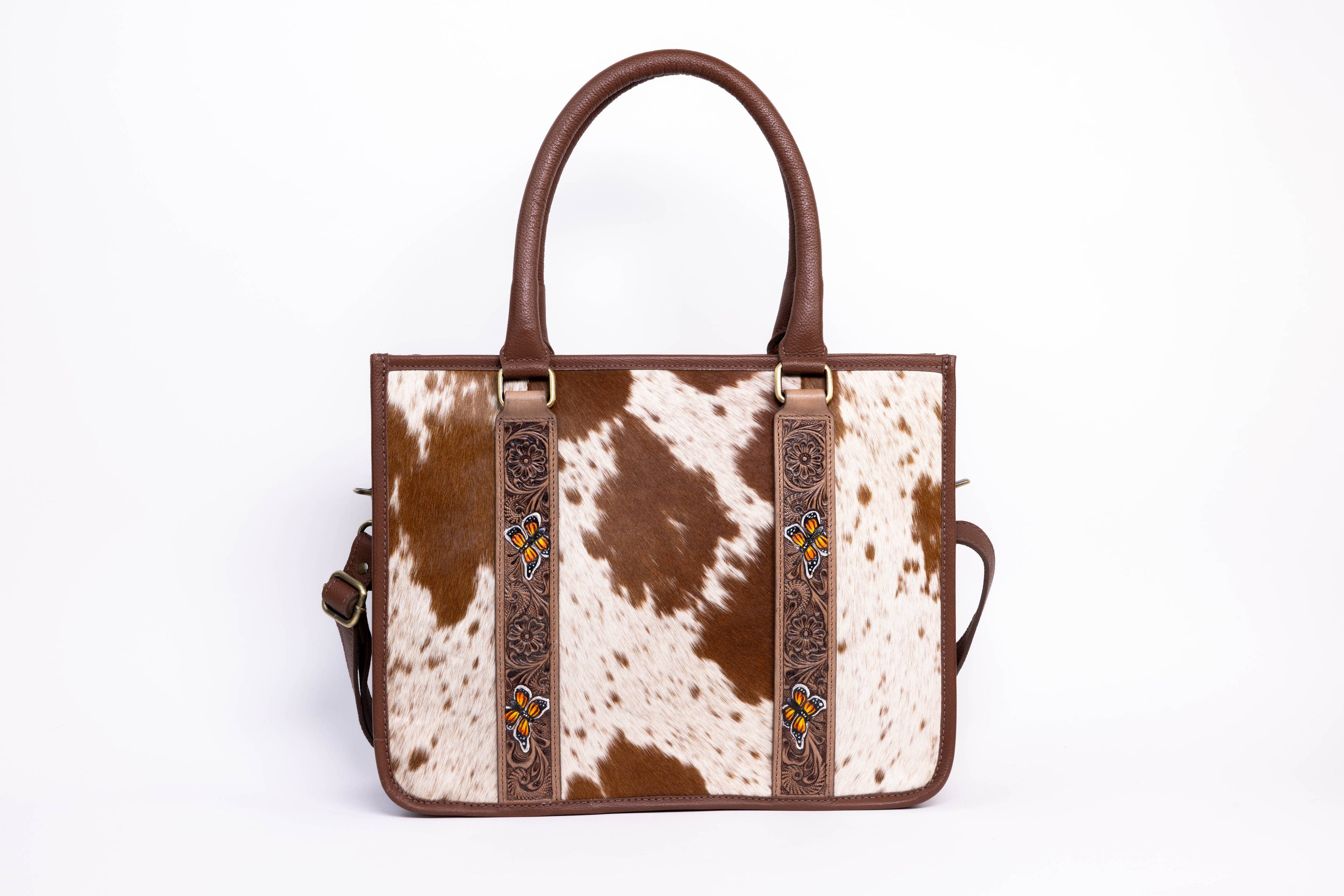 Brown Leather Hair-On-Hide Tote Bag ABHB 18-25215