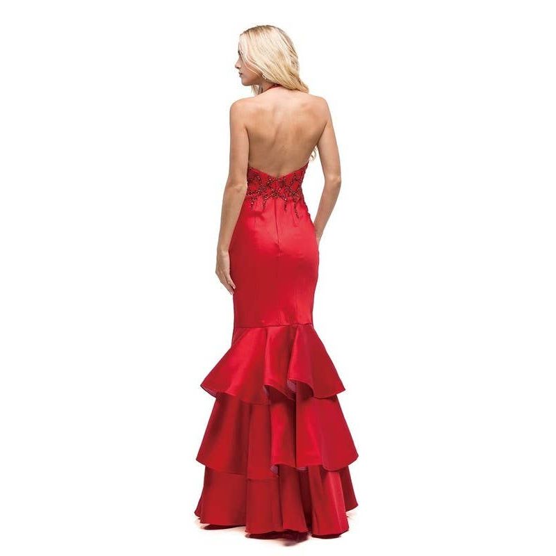 Ruffled Mermaid Skirt Prom Dress