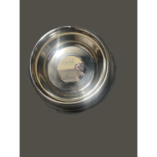 Nourish SS Dog Dish rubber rim 24oz