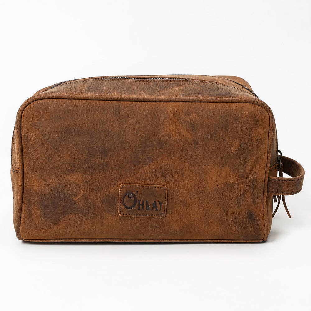 * OHM107 Toiletry Genuine Leather Western Bag
