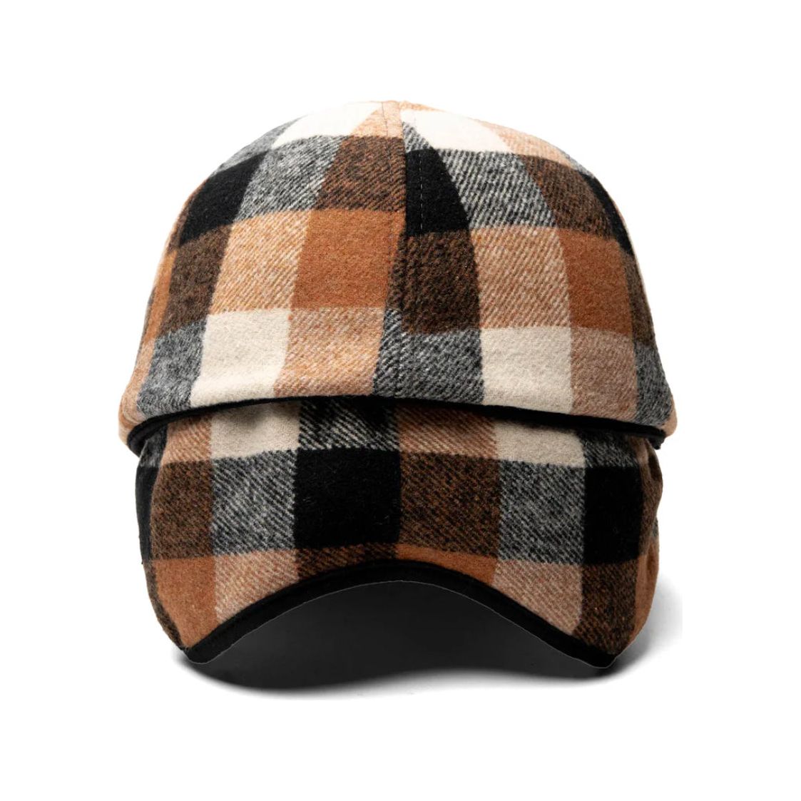 Plaid Ballcap with Solid Wax Cotton Visor