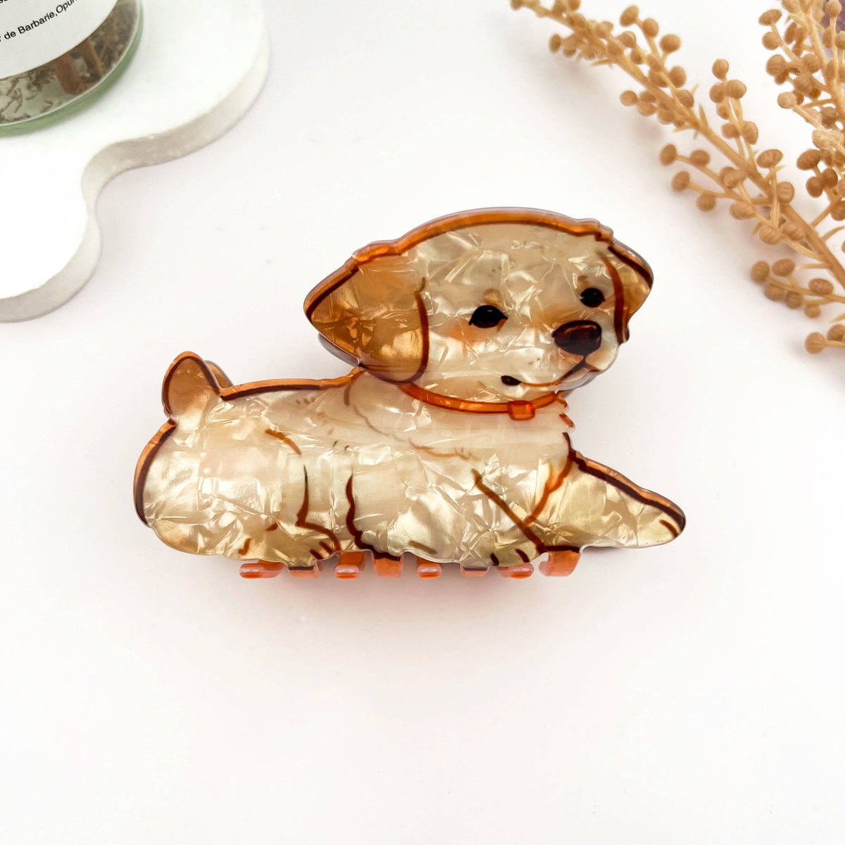 Cartoon Dog Printed Hair Claw, Puppy Lover Hair Clip