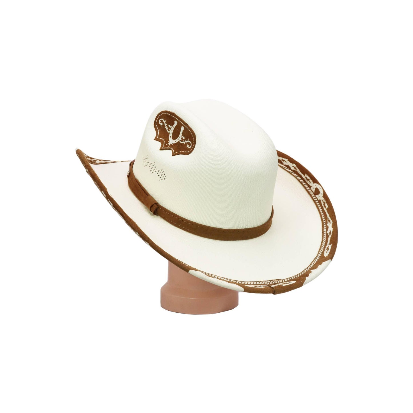 Cap Zone - Kids Rodeo Faux Suede Trim Cutter Cowboy Hat
