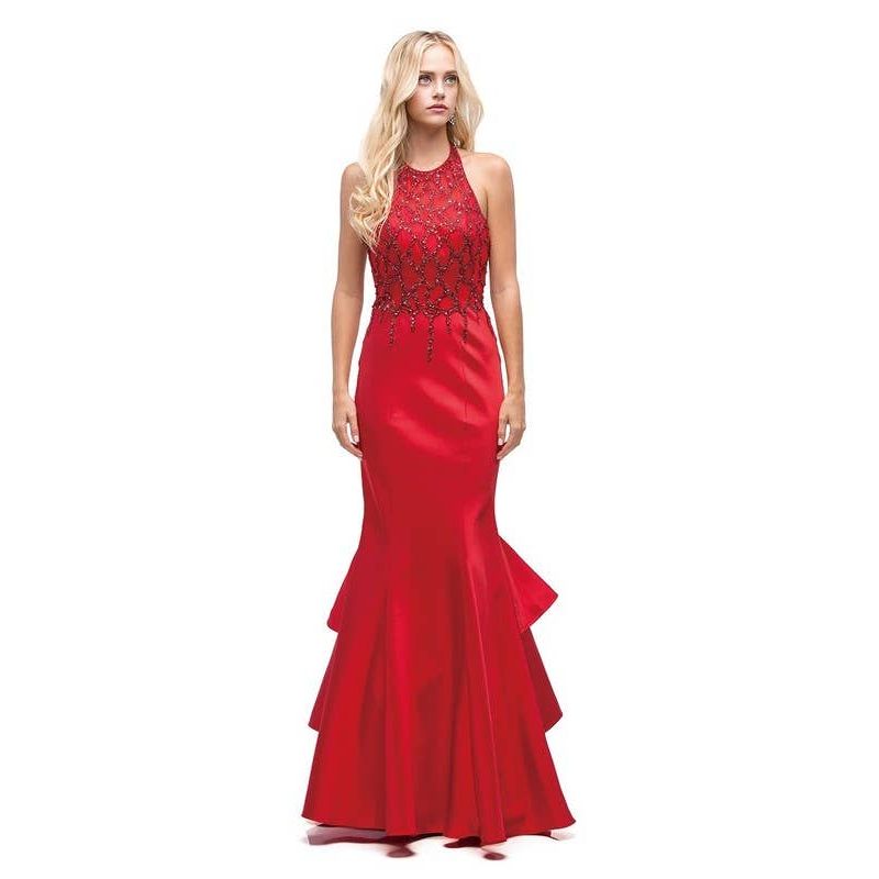 Ruffled Mermaid Skirt Prom Dress