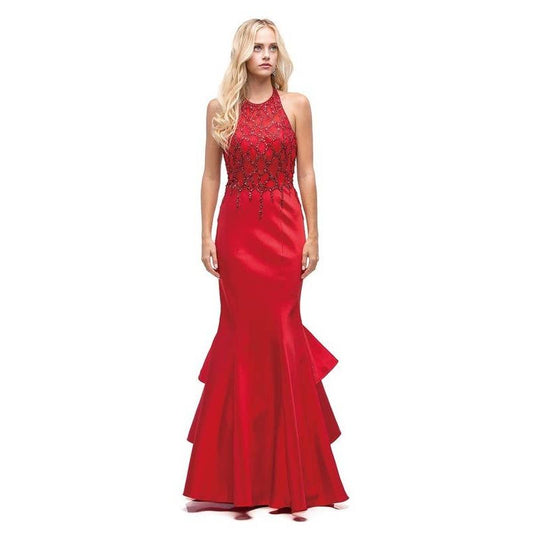 Ruffled Mermaid Skirt Prom Dress