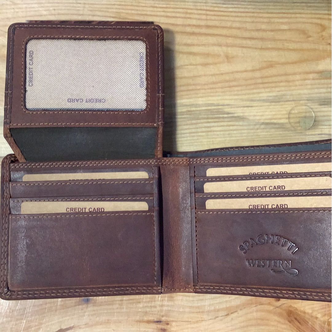 Spaghetti Western Mens Wallet Dark Brown