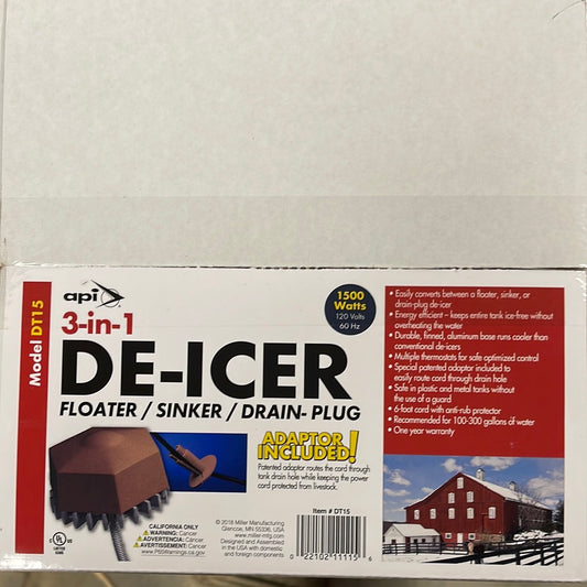 API 3-in-1 De-icer 1500watt