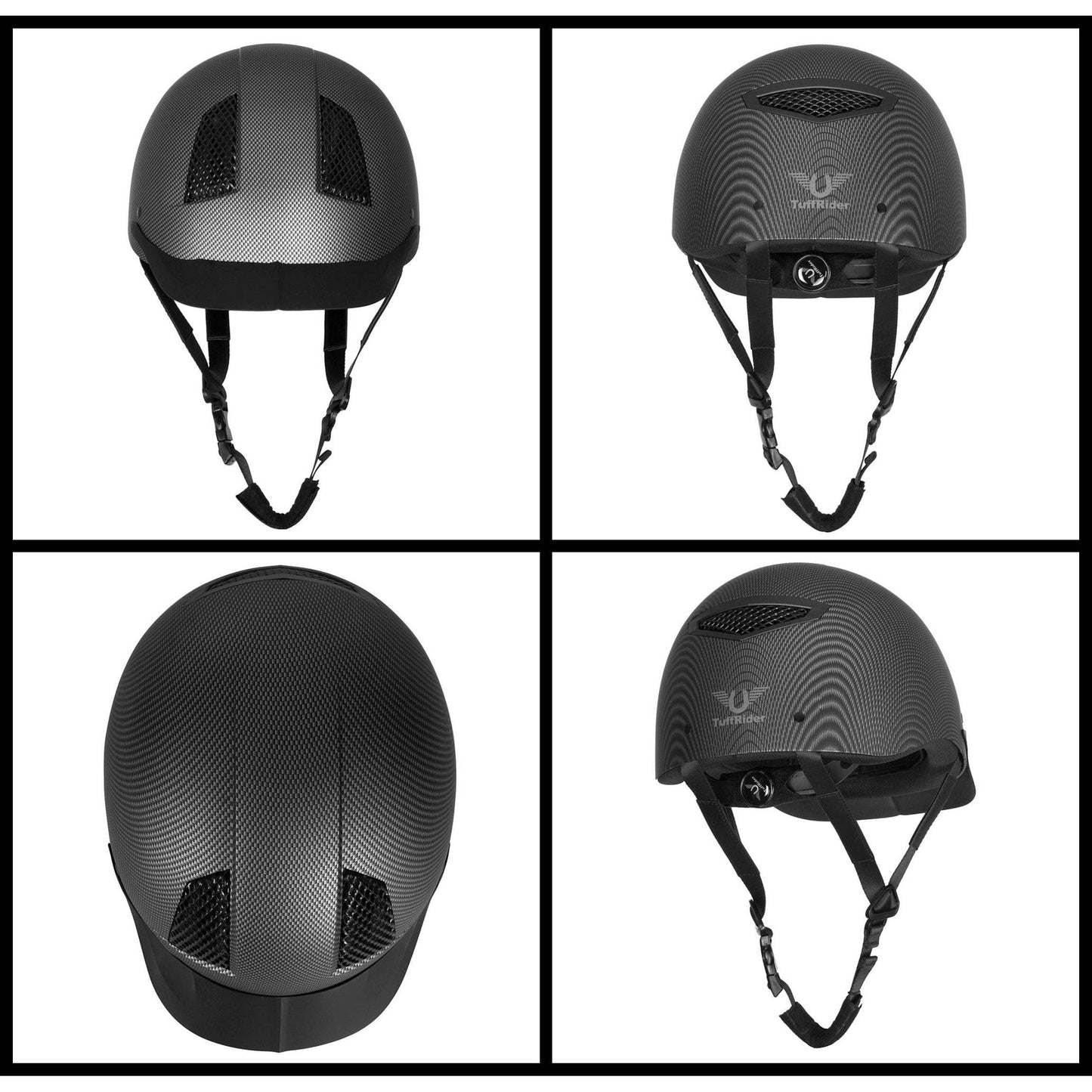 TuffRider Carbon Fiber Shell Helmet Equestrian Riders -Black