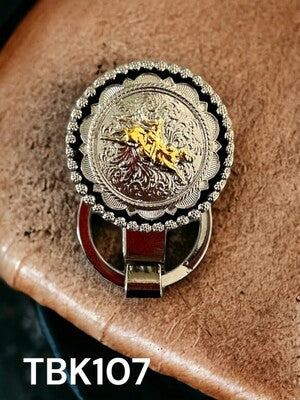 WESTERN EDGE BUCKLES BULL RIDER KEYCHAIN TBKR107
