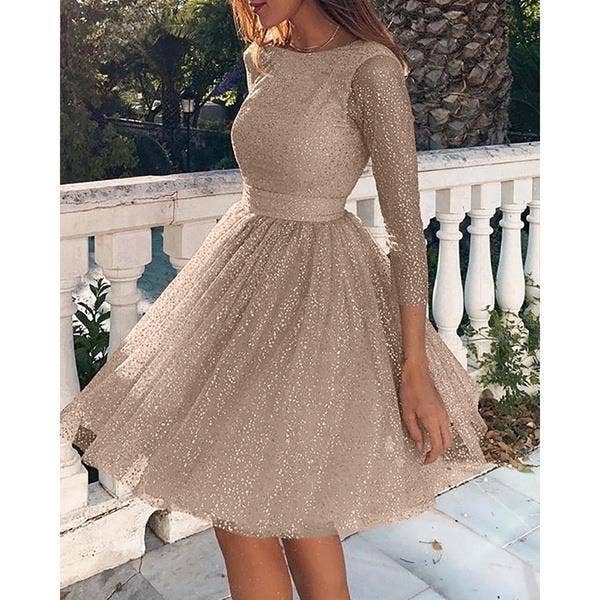 Ladies Long Sleeve High Waist Cocktail Dress