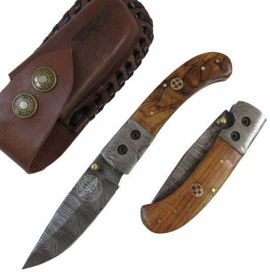 Kentucky Slugger Folding Knife - Damascus Steel