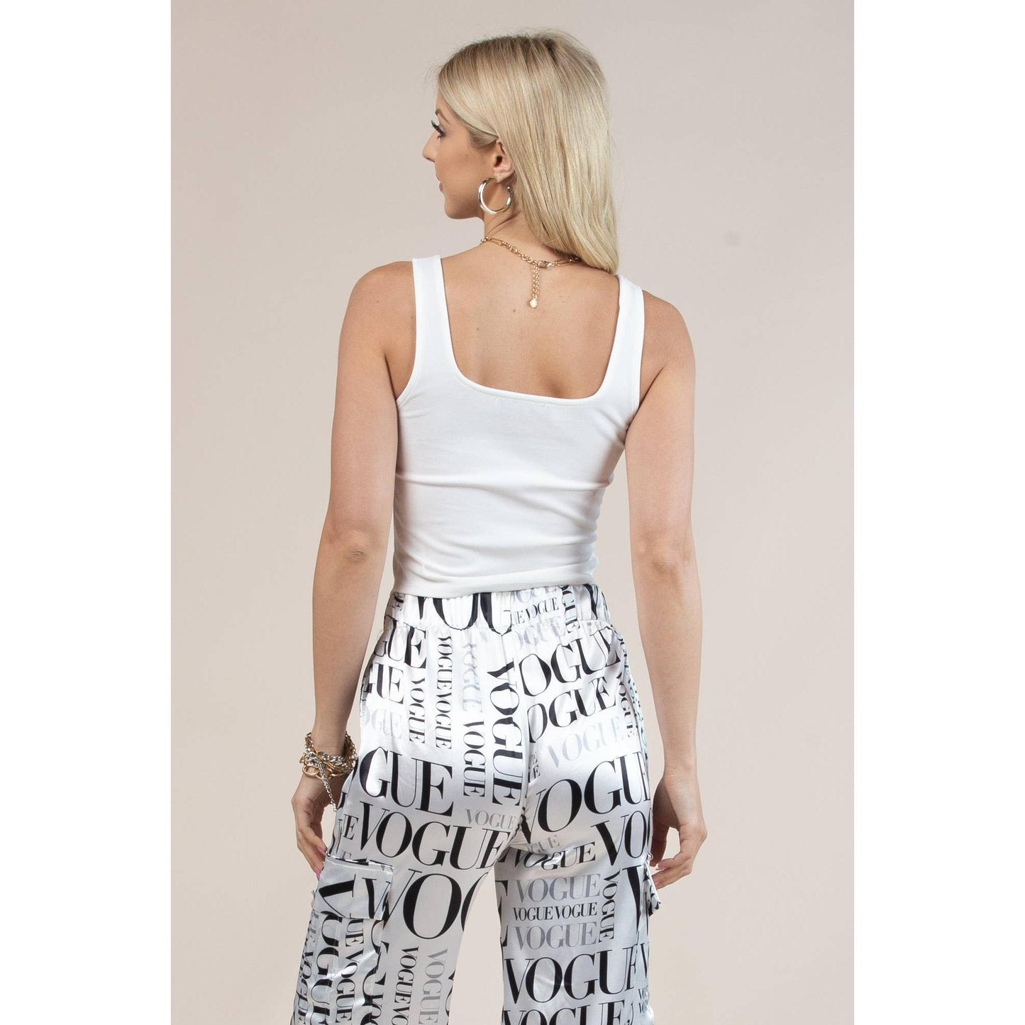 Nylon Apparel - T1352-Sd- Solid  Square Neck Crop Top