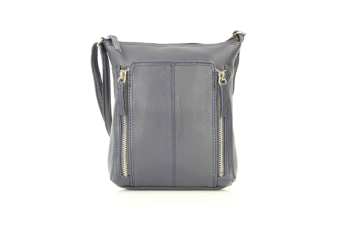 Anchorage Slim Leather Crossbody | Double Zip Detail RB 156