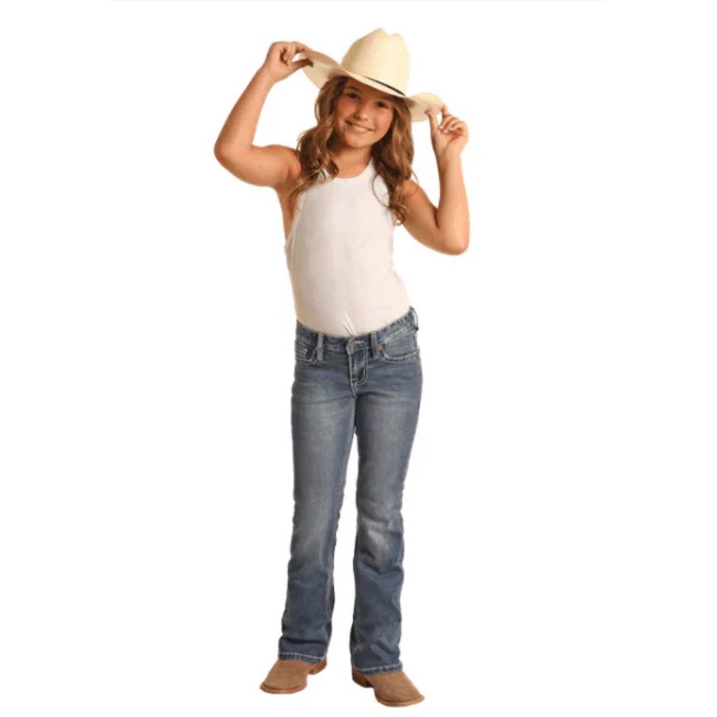 Rock & Roll Girl's Raised Denim Boot Cut Jeans