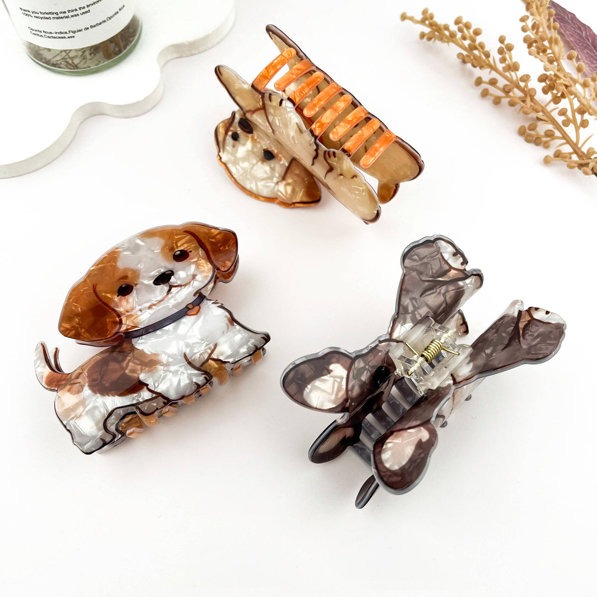 Cartoon Dog Printed Hair Claw, Puppy Lover Hair Clip