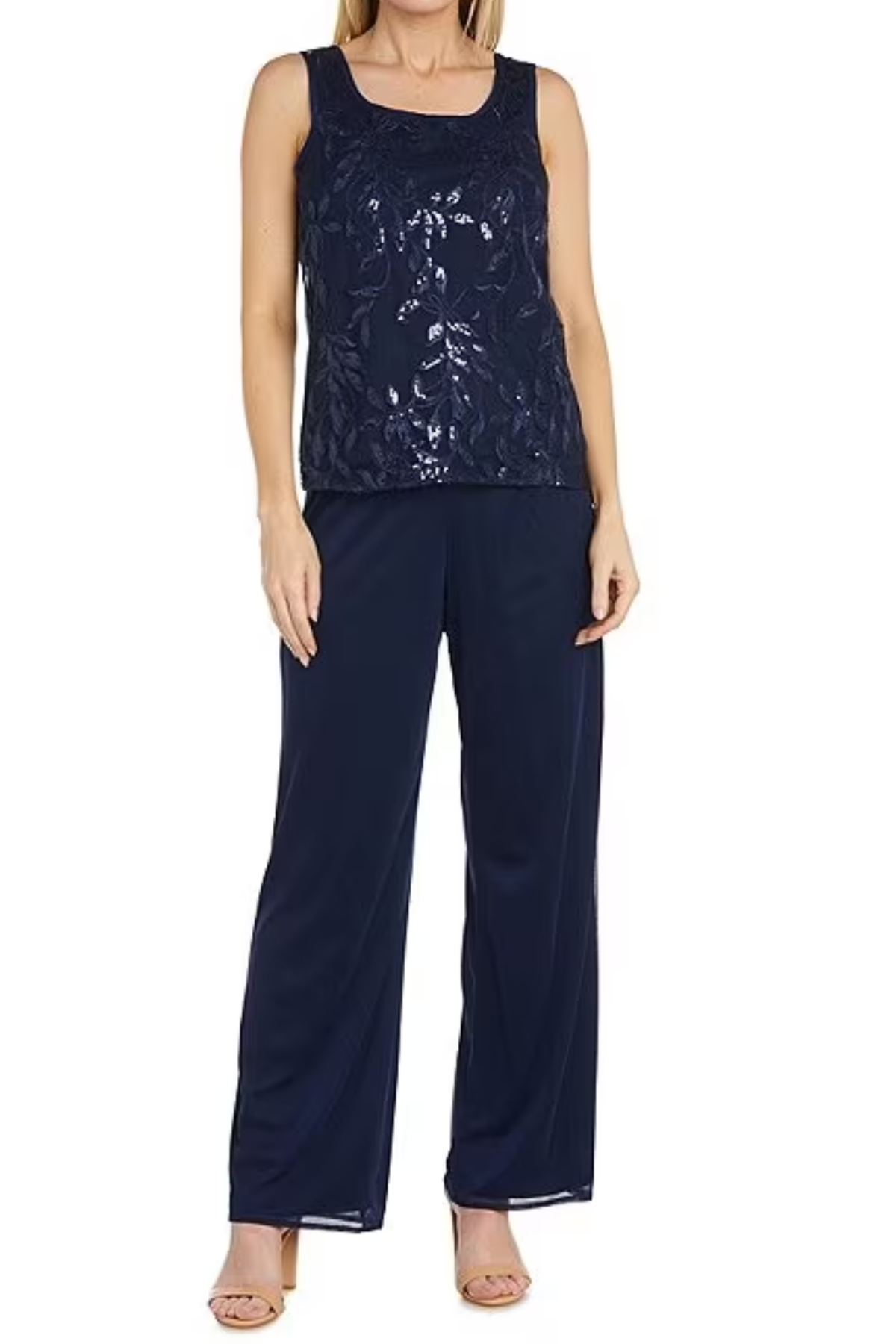 RM Richards 3-Piece Embroidered Sequin Pants Set 42734