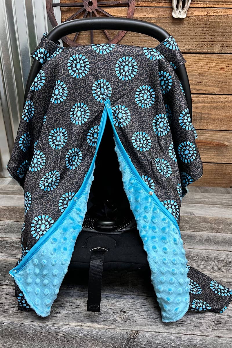 Western Concho & Animal Print Car Seat Cover for Girls