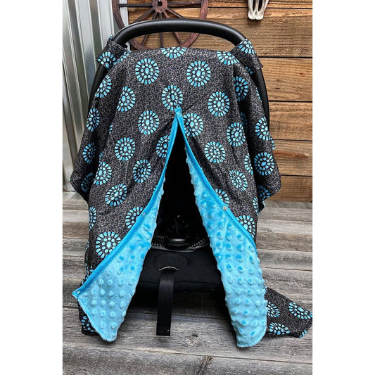 Western Concho & Animal Print Car Seat Cover for Girls