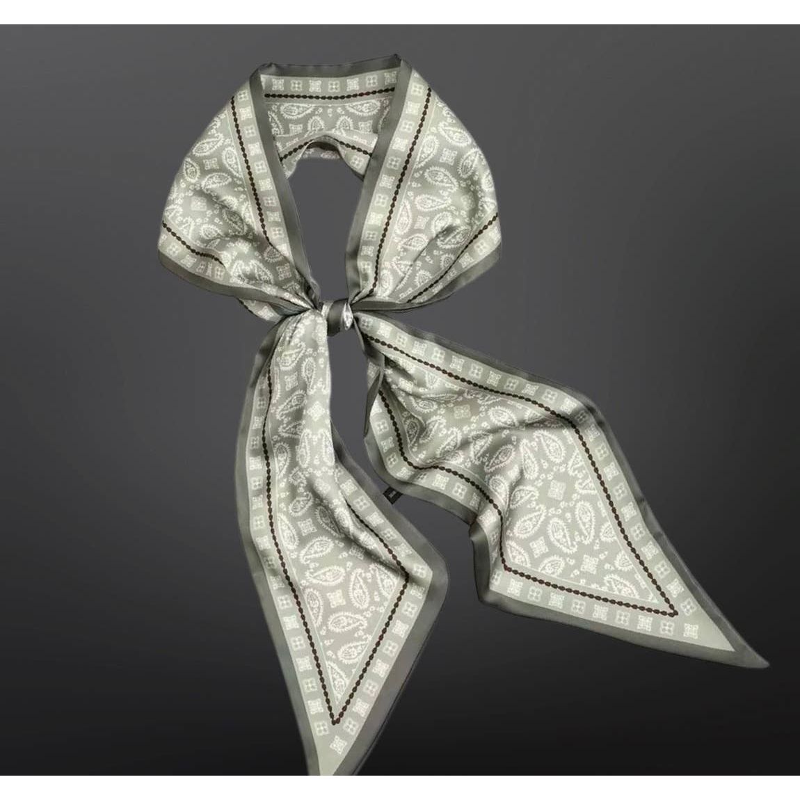 Western Paisley Bandana Print Twilly Satin Scarf