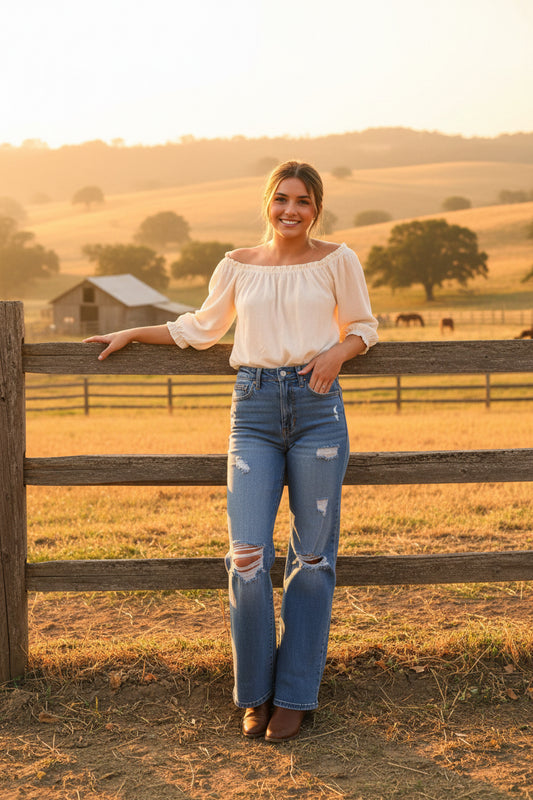 Rock & Roll Denim Distressed Relaxed Wide Leg BW6HD08496