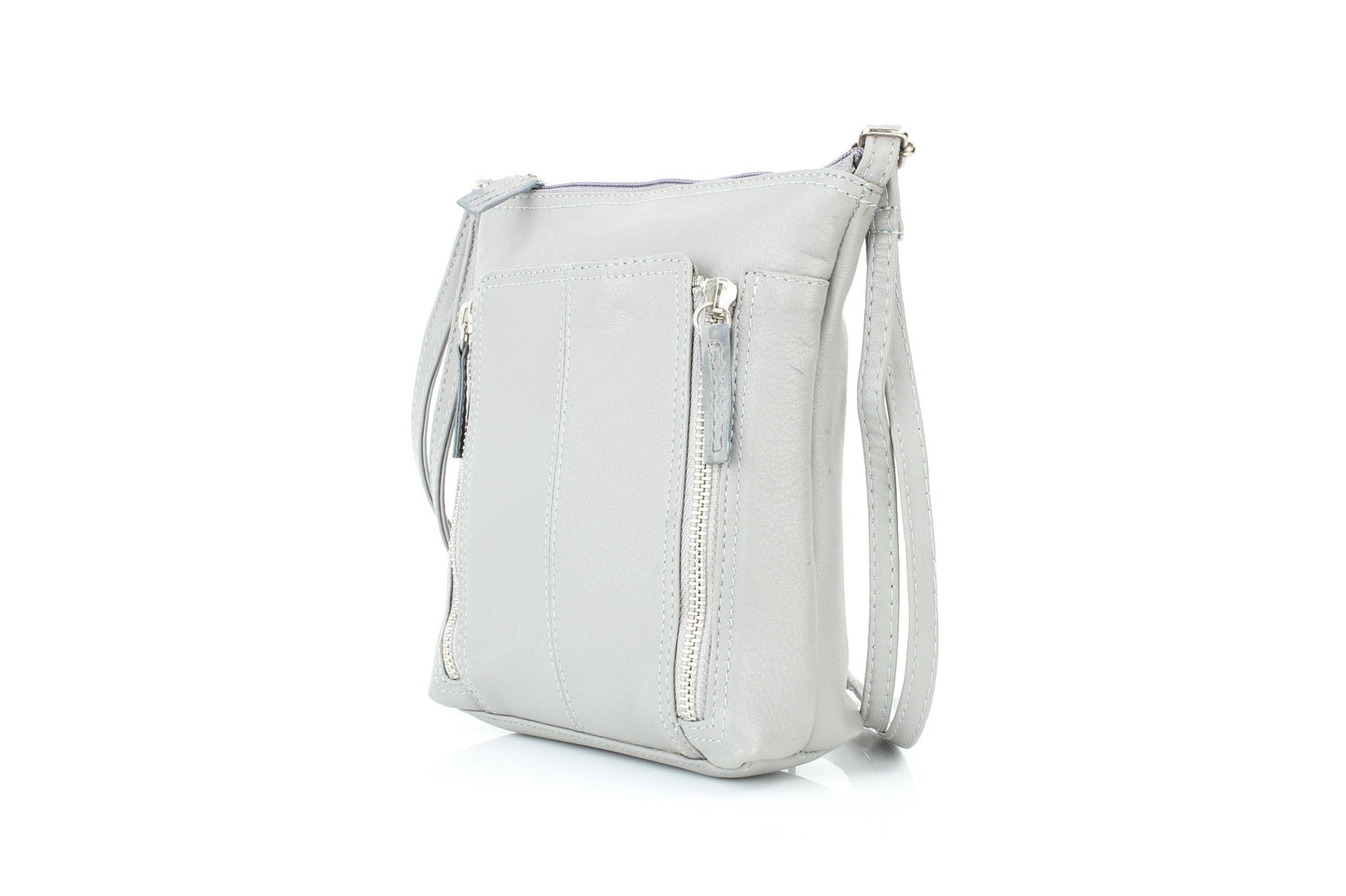 Anchorage Slim Leather Crossbody | Double Zip Detail RB 156