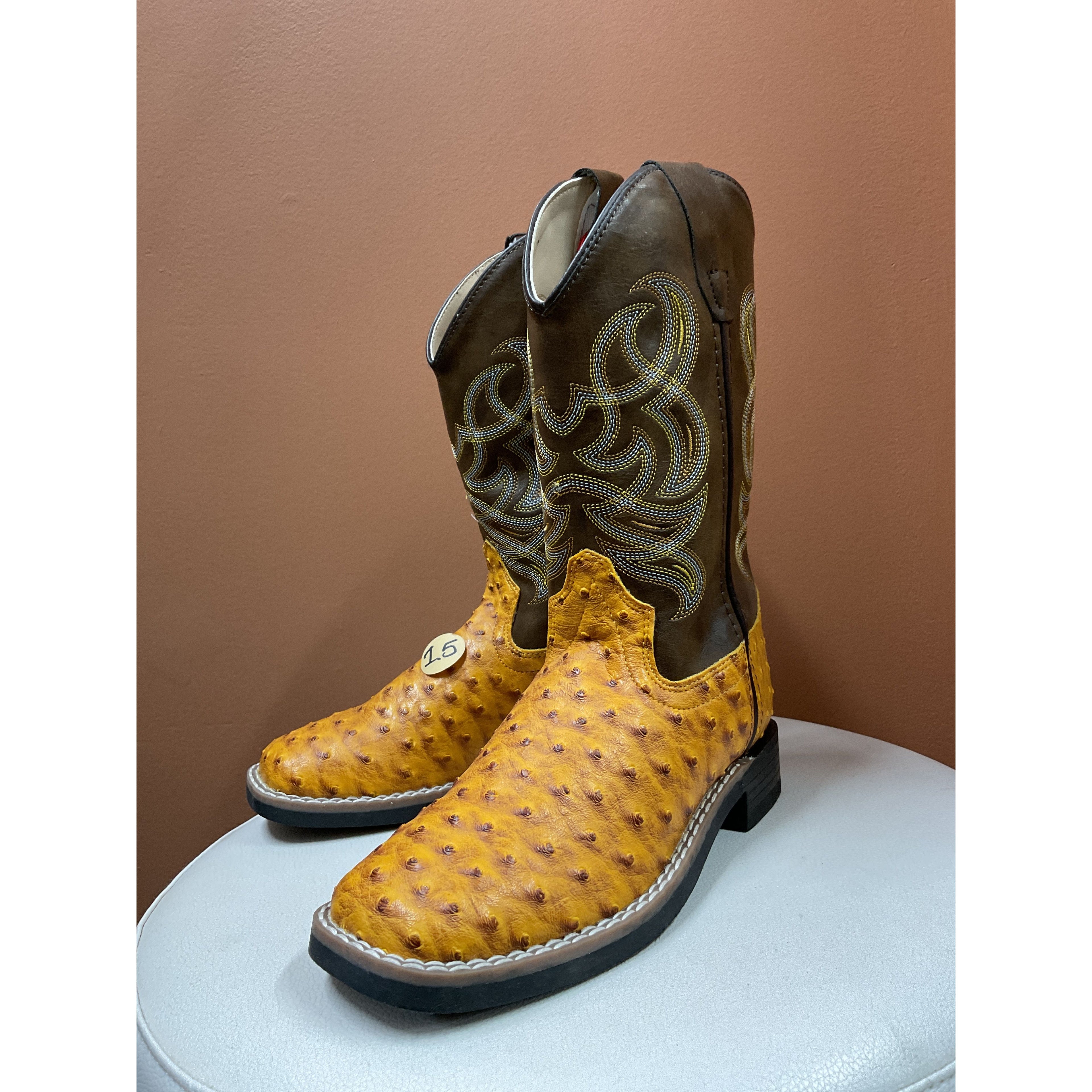 Old West Youth Cowboy Boot, Square Toe, VB9173