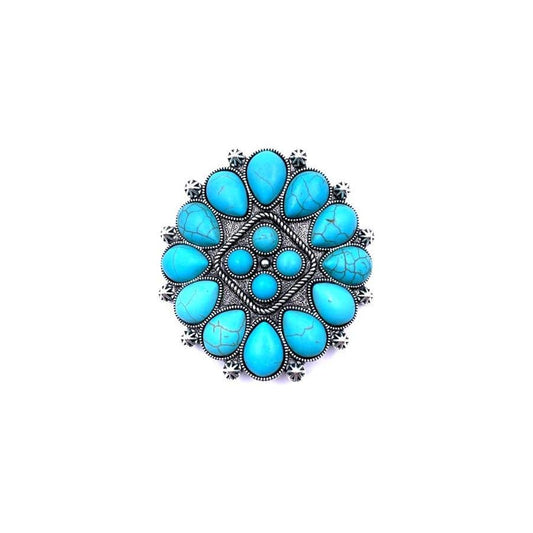 WESTERN CONCHO  TURQUOISE HAT PIN
