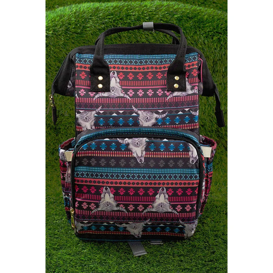 Kids Charm Online - BULL SKULL WITH GEOMETRIC PRINT DIAPER BAG. BBG25153045
