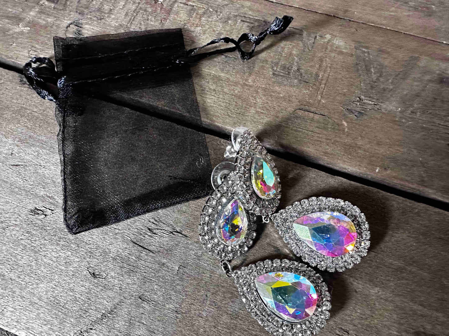 Teardrop Iridescent Dangle Earrings