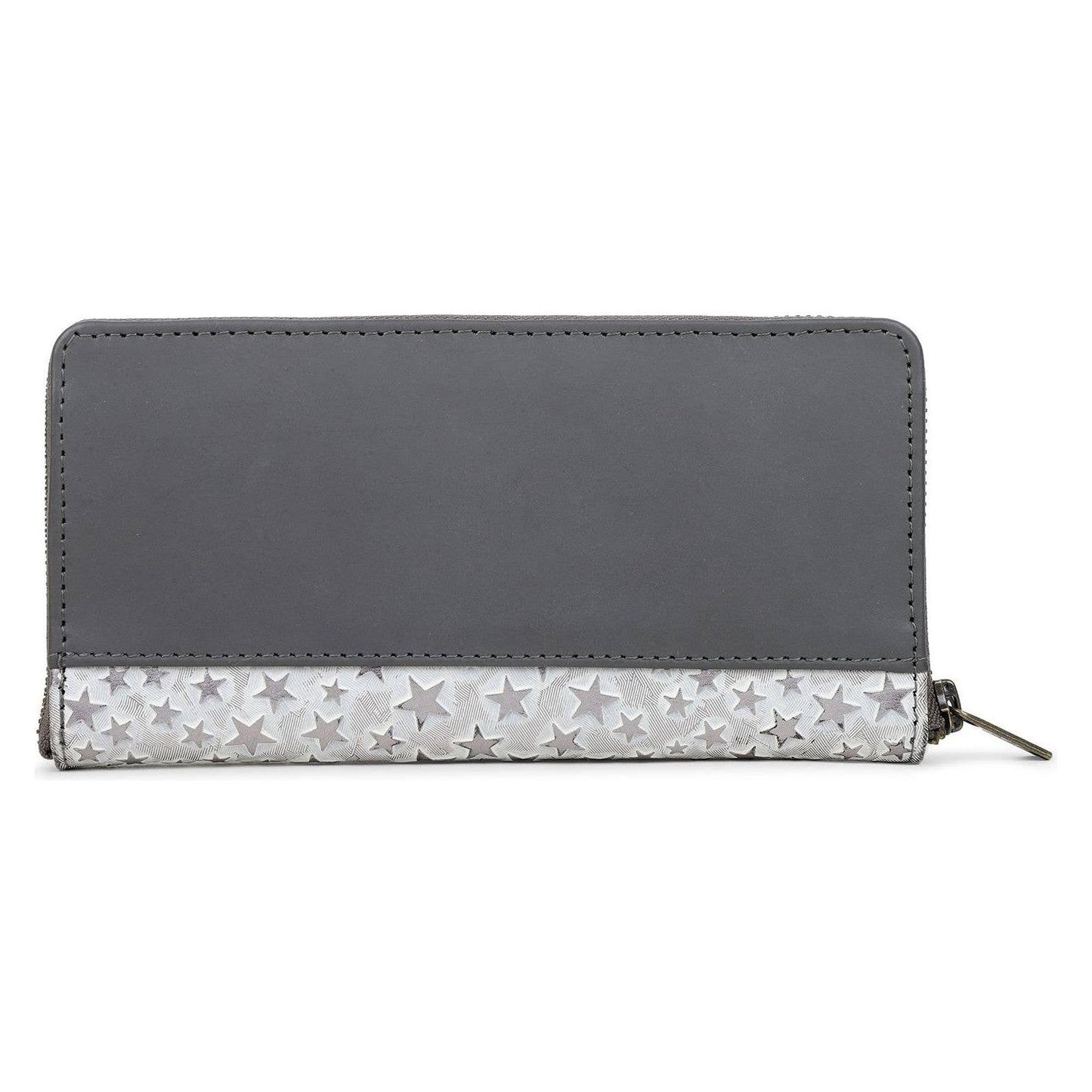 Sixtease Bags - Leather Women's Wallet - Dark Gray Stars