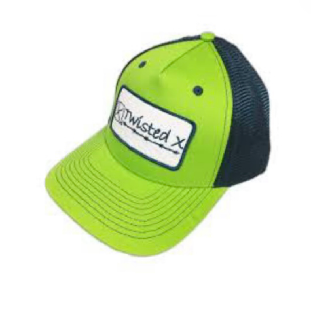 Twisted X - Lime Green & Teal White Logo Patch Snap Back Men’s Ball Cap XC-34