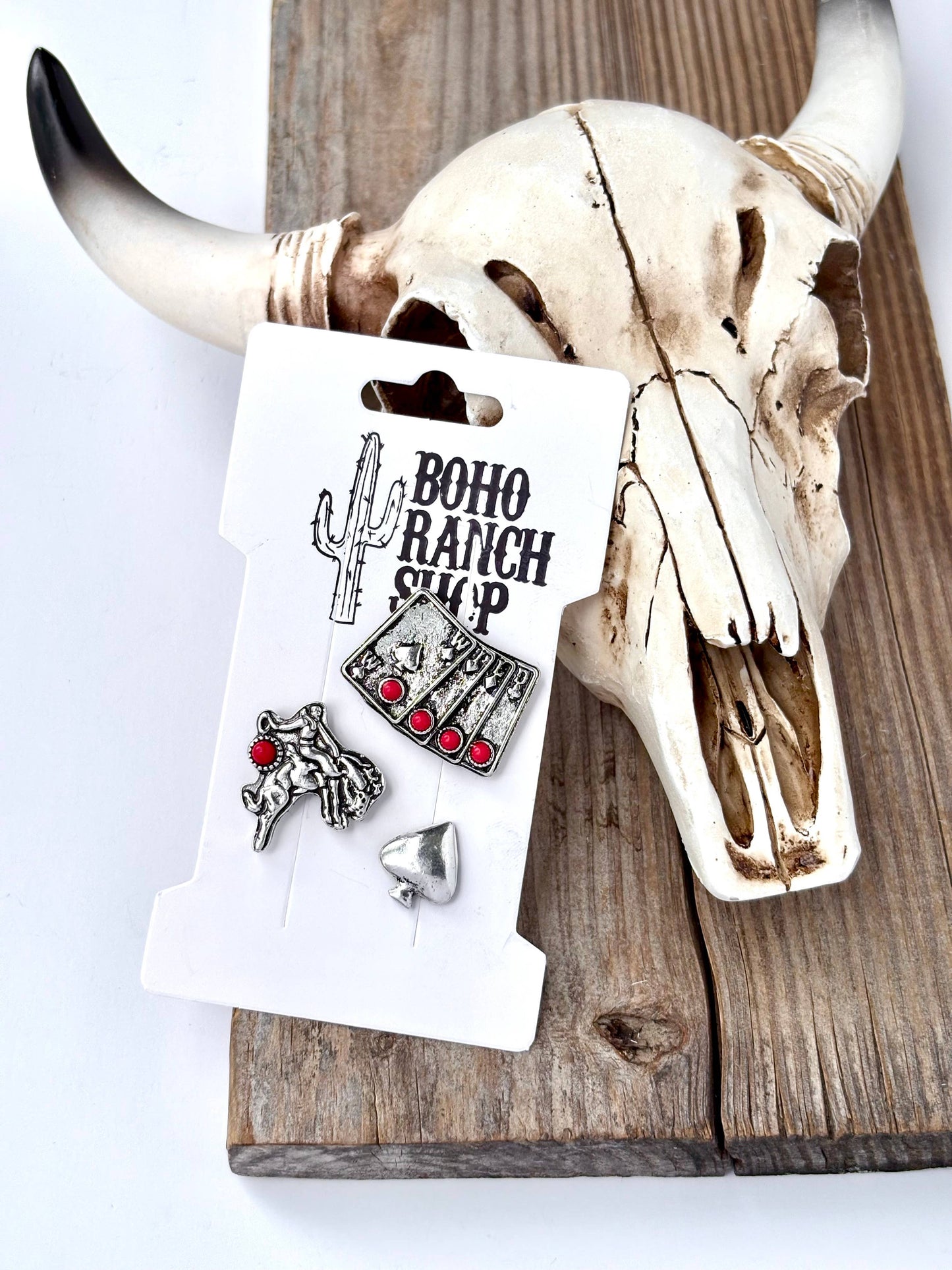 3pcs Magnetic Western Hat Pin Set - vegas gamble theme