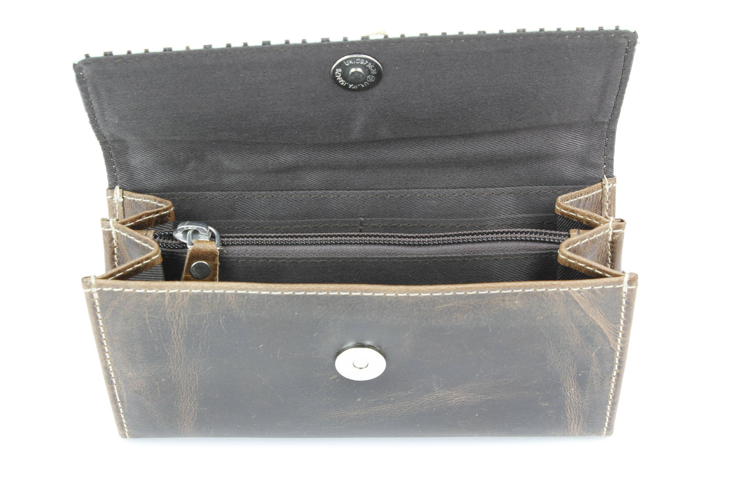 Women’s Brown Leather Silver Aztec Clutch ABLW 18-2524