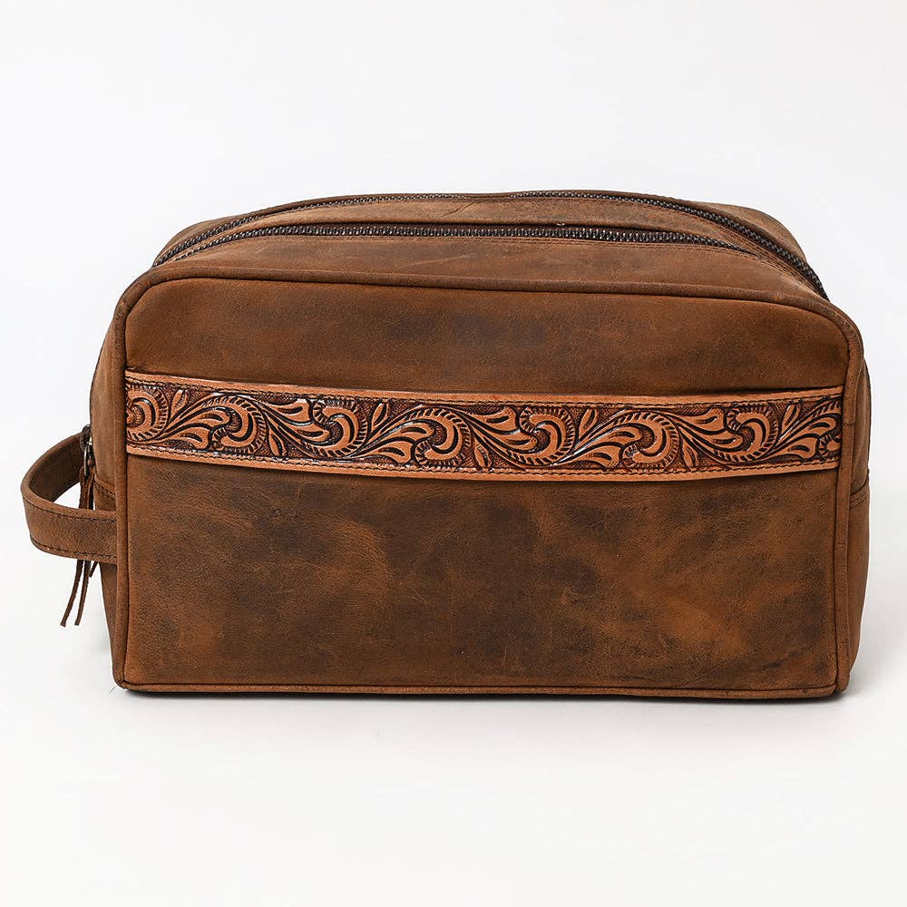 * OHM107 Toiletry Genuine Leather Western Bag