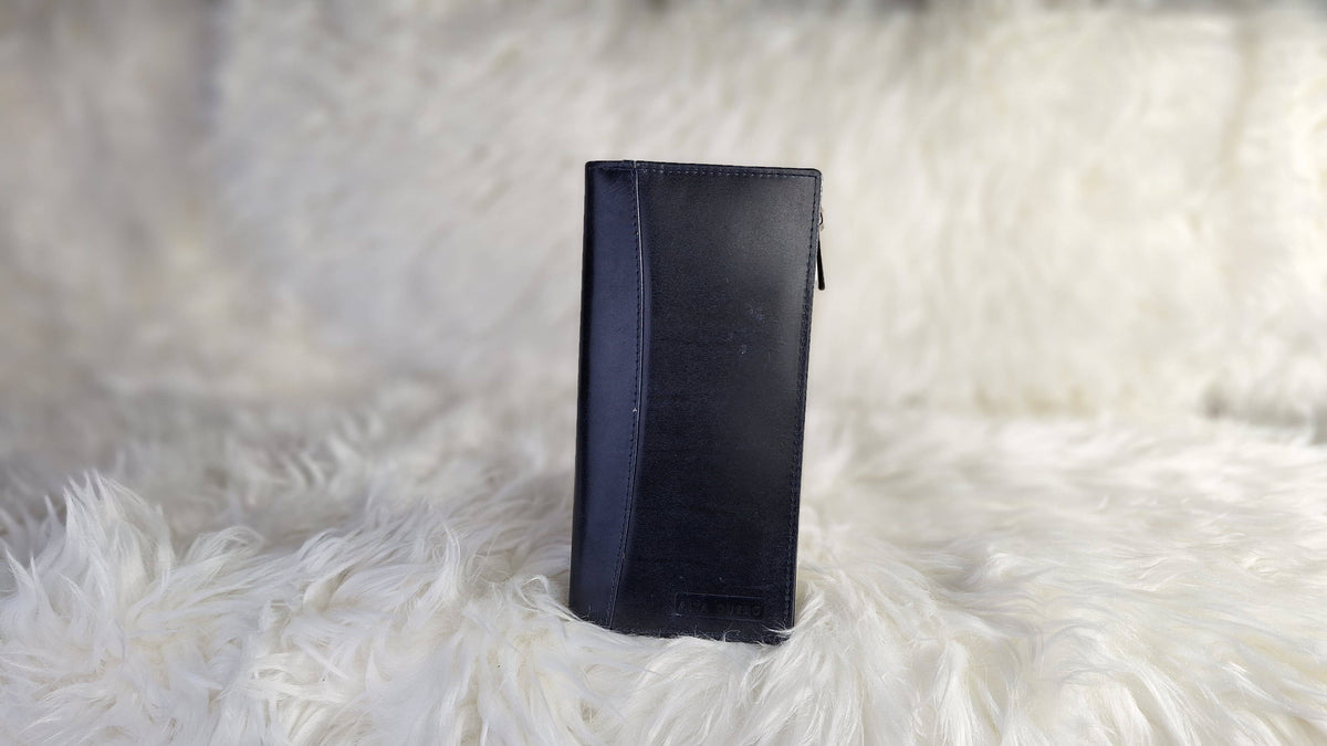 Genuine Leather Ladies Wallet RFID – Blue 112
