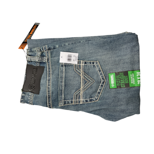 ROCK & ROLL Men’s JEAN - Regular Fit, Medium Vintage, Two Tone Pistol Straight Boot, BM1PD07360