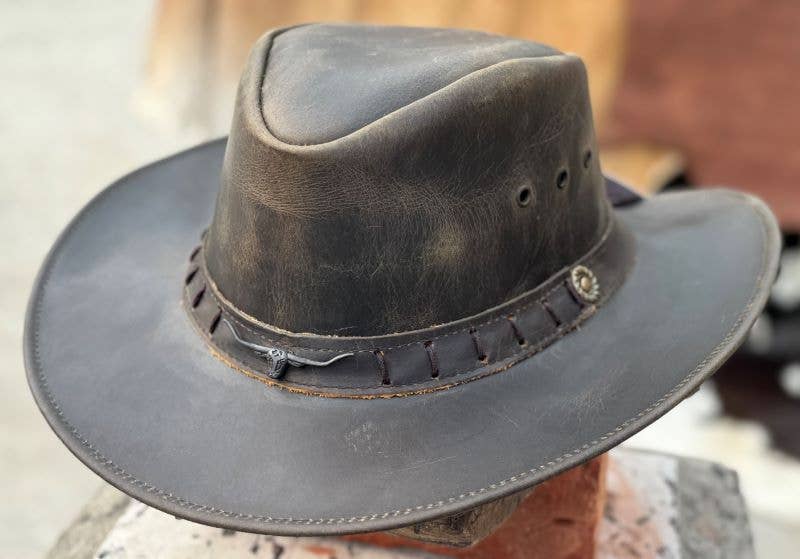 Durham Leather Cowboy Hat
