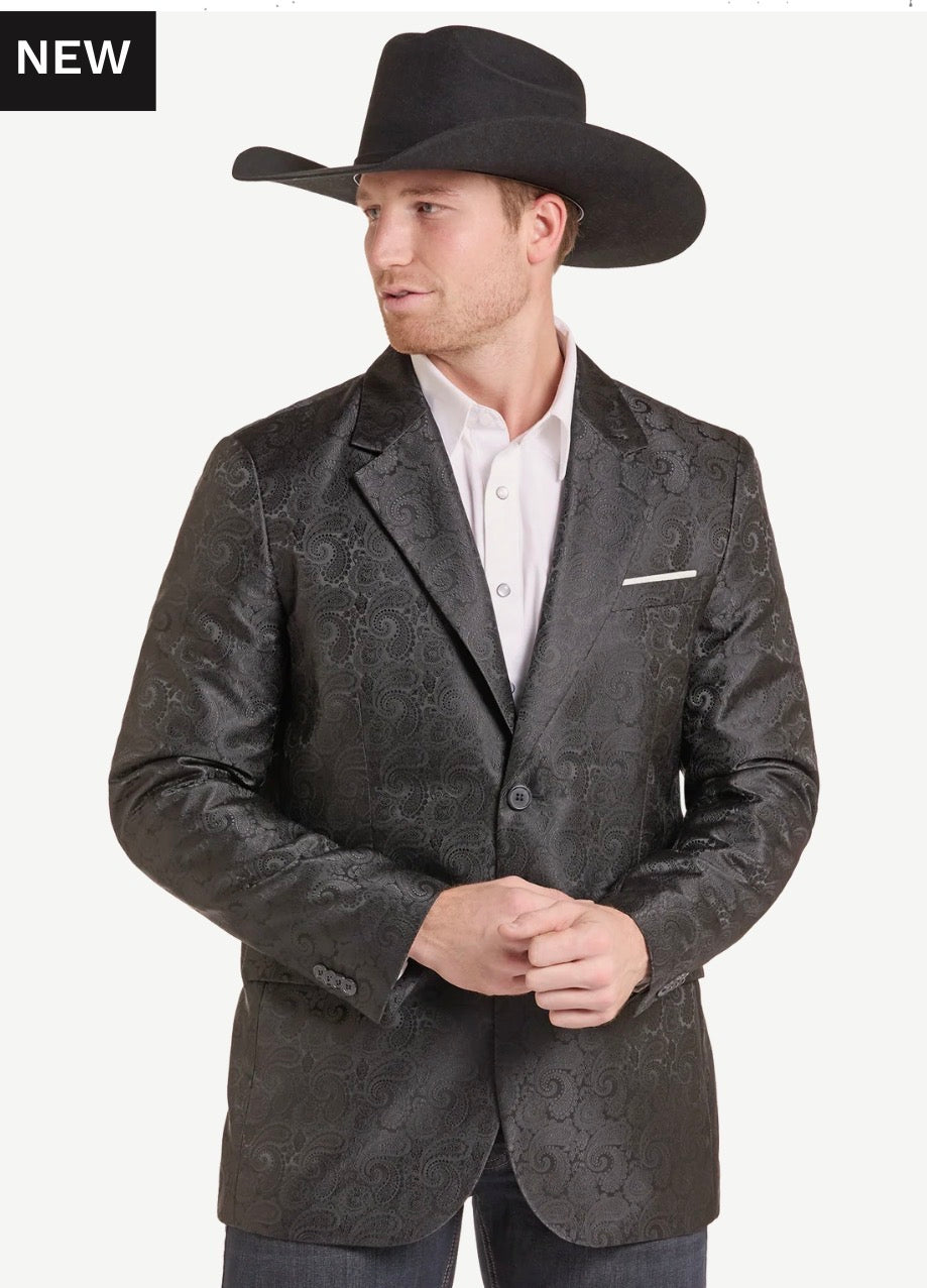 ROCK & ROLL BLAZER/SPORT COAT - Black Paisley Jacquard BM96CO9648