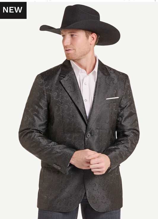 ROCK & ROLL BLAZER/SPORT COAT - Black Paisley Jacquard BM96CO9648