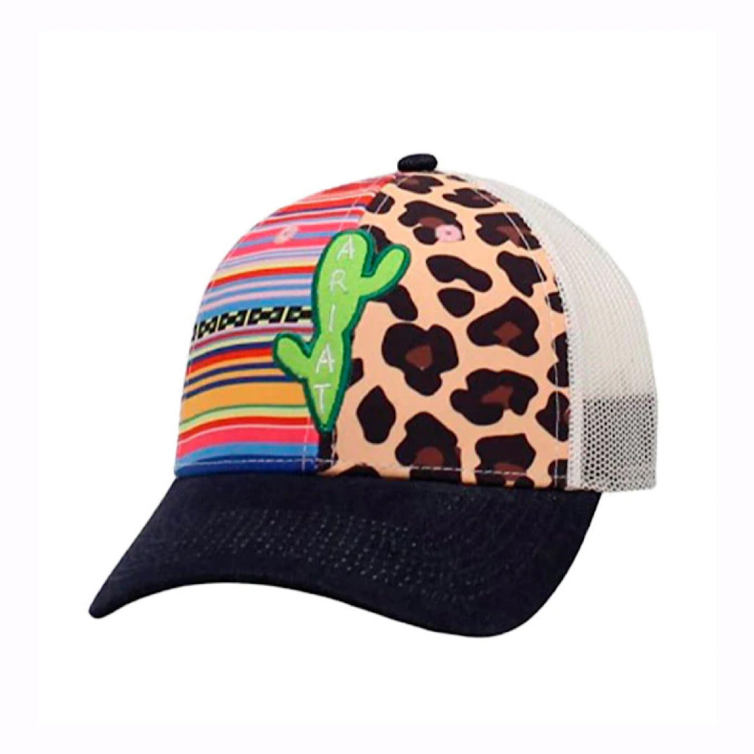 Ariat - Blue Denim Serape & Leopard Print With Ariat Cactus Snap Back Ladies Ball Cap A300014097