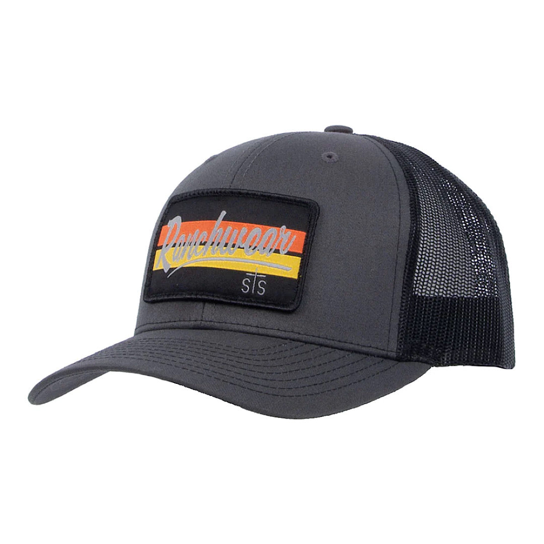 STS Ranchwear - Charcoal & Black Embroidered Patch Snap Back Men’s Ball Cap STS4112CHBLK